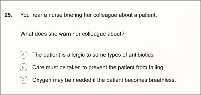 بخش B لیسنینگ OET 4 Listening Part B sample Q
