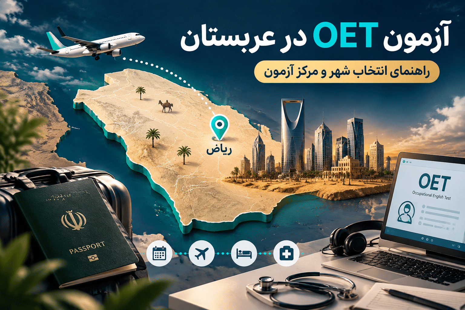 راهنمای انتخاب شهر و مرکز آزمون OET در عربستان با تمرکز بر ریاض