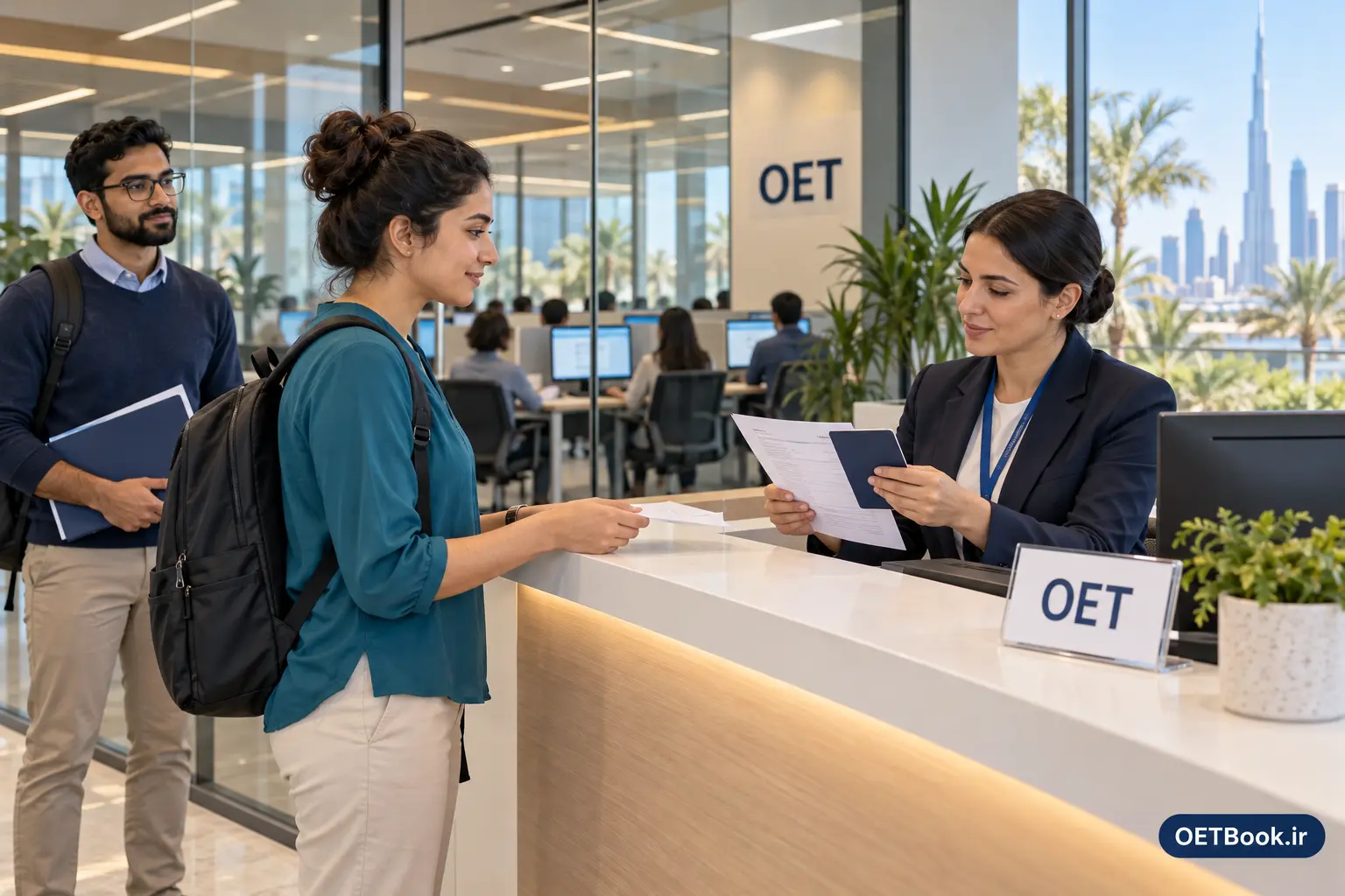 تصویر نمادین پذیرش و بررسی مدارک داوطلبان آزمون OET در دبی