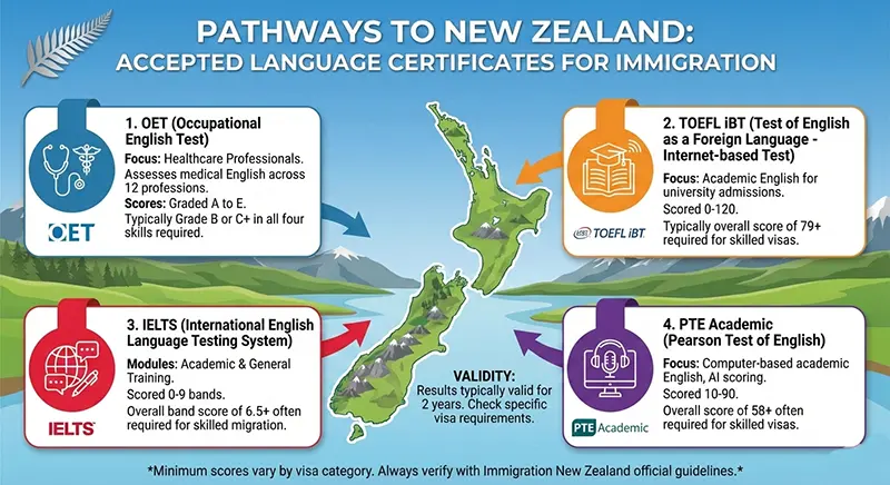 مدرک زبان برای مهاجرت به نیوزلند